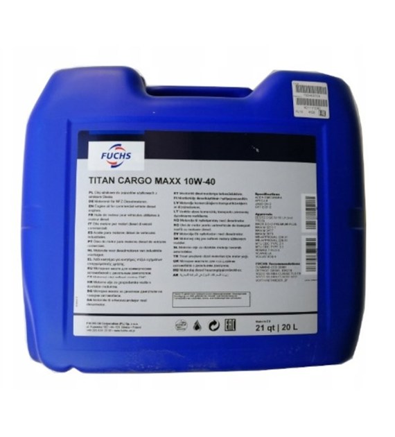 Olej FUCHS TITAN CARGO 15W/40 CK4 20l