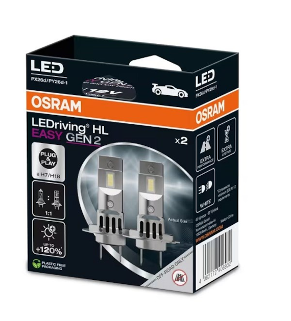 Żarówka LED 12V  H7/H18 LEDriving HL EASY GEN 2  6500K 16W OSRAM  2HB