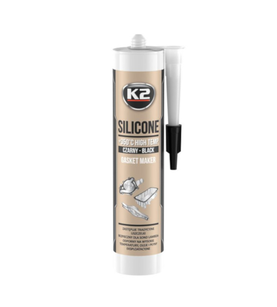 K2 Silikon czarny-kartusz 300g  (B200N) (op. 15szt)
