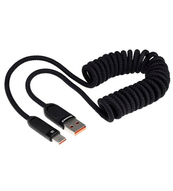 Kabel do ładowania spiralny 50-180cm USB - USB C 100W WAYME Carmotion *63095*