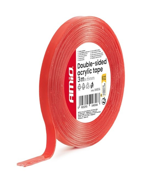 AMIO Taśma dwustronna akrylowa 6mm x 3m *04856*