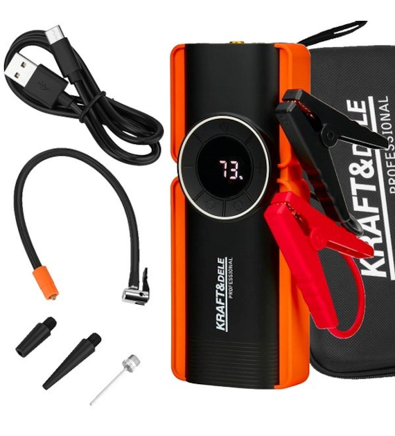 Powerbank Urządzenie wielofunkcyjne JUMP STARTER 10000mAh/1200A KD5492 Kraft&Dele + kompresor