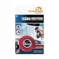 TECHNICQLL- Taśma montażowa dwustronna bezbarwna 1,5m x 19mm