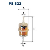 Filtr paliwa PS822 przepływowy benzyna