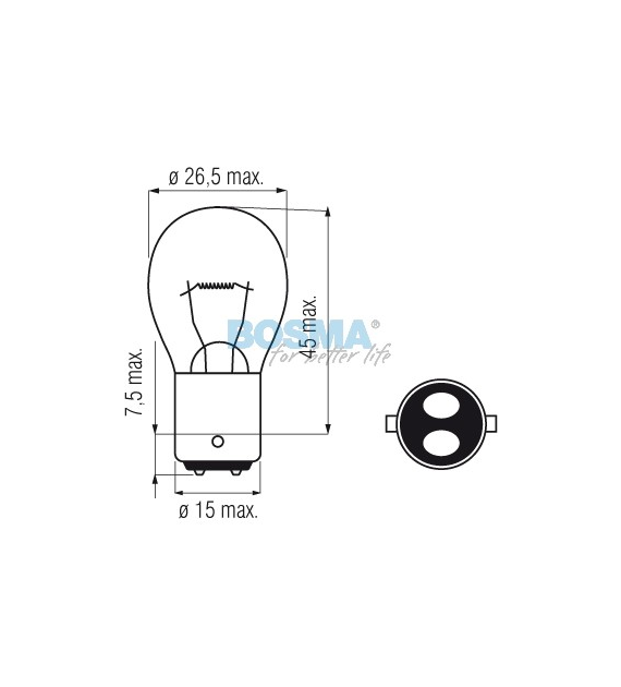 Żarówka 12V 21W Ba15D Bosma *1543*