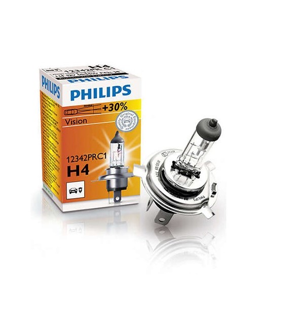 Żarówka 12V H4  60/55W Philips Premium+30% kartonik