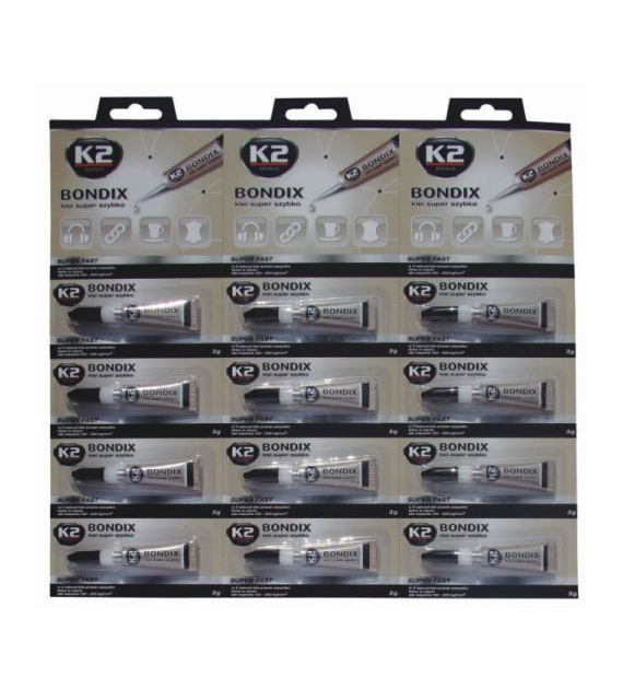 K2 BONDIX szybki klej (jak SUPER GLUE) *wypisywać po 12szt!*  3g   (B1000)